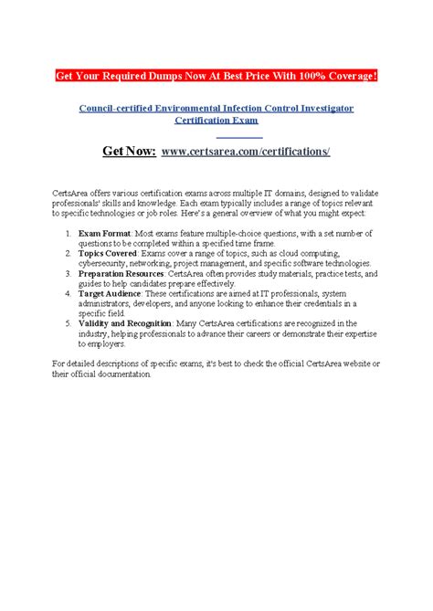 Council-certified Environmental Infection Control Investigator ...