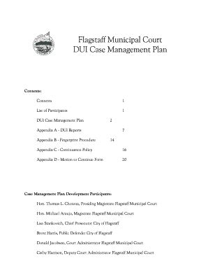 Flagstaff Municipal Court DUI Case Management Plan - Fill and Sign ...