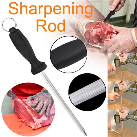 Teissuly Honing Steel Knife Sharpening Rod 11.8 inches, Premium Carbon ...