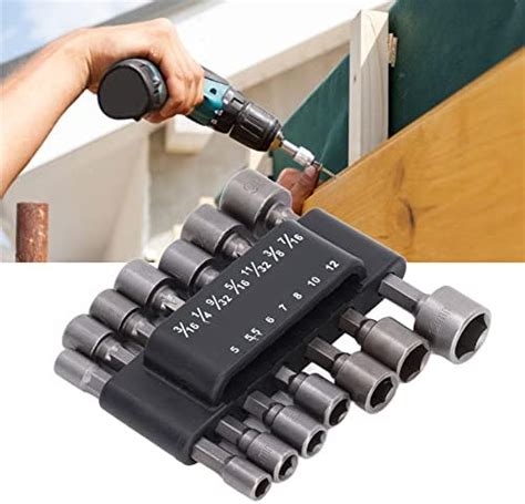 Ubersweet® Power Nut Driver Drill Set, Tool Steel 40CR 1/4in Shanks ...