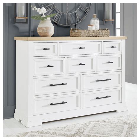 Signature Design by Ashley Realyn White/Brown Dresser and Mirror ...