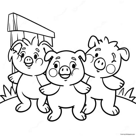 Three Little Pigs Coloring Page (3800-3019)
