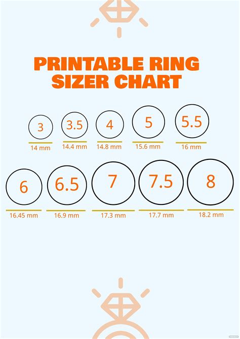 Printable Ring Size Chart Free - Student Planner Printable