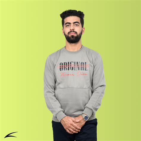 Grey Sweatshirt with Kangaroo Pockets for Men (O-Series) – JetKnitwears