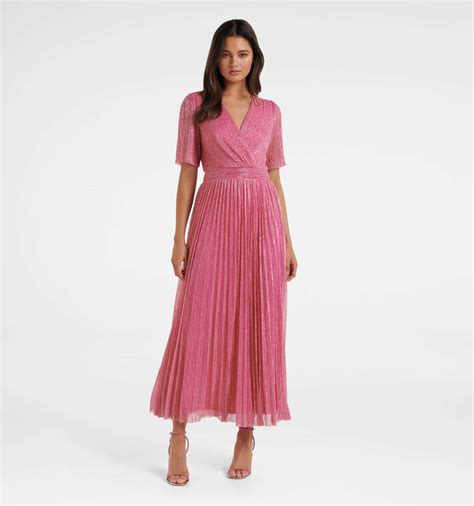 Buy Isabella Wrap Plisse Midi Dress - Forever New