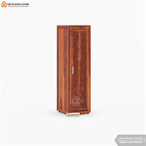 Joel 1 Door Multi-Utility Wardrobe (Honey Finish) – The Wooden Store