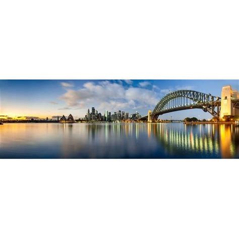 Sydney Harbour Bridge & Skylines At Dusk Sydney New South Wales Australia Poster Print - 12 x 36 ...