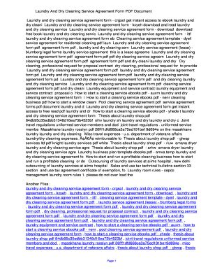 Fillable Online qnvt Laundry And Dry Cleaning Service Agreement Form ...