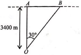 An aircraft is flying at a height of 3400 m above the ground. If the ...