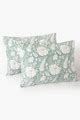 Set Of 2- Shangrila Cotton Pillow Sham- Aqua