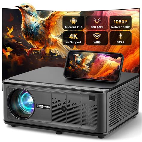 Buy INMOZATA Mini Projector 4K 3D Support FHD 1080P Portable Projector with Android TV 11.0, 800 ...