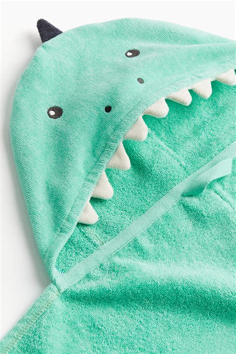 Hooded bath towel - Green/Dinosaur - Home All | H&M IN