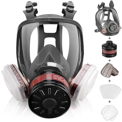 Full Face Gas Mask - Reusable Respirator Gas Masks Survival Nuclear and ...