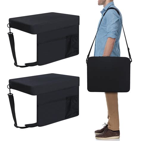 XCEL Portable Stadium Seat Pad Cushions 4 Pack - Foam Rubber Bleacher ...