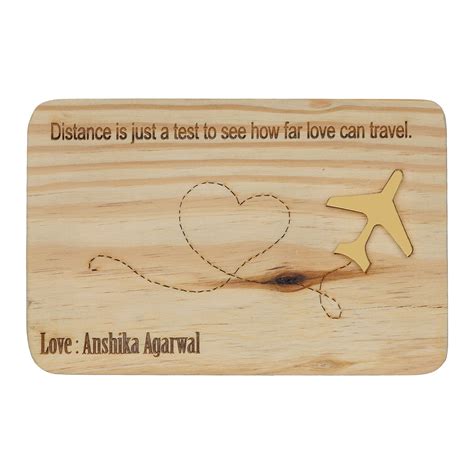 eCraftIndia Light Brown Wooden "Distance is just a test to see how far