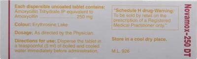 Novamox Dt 250 MG Tablet (15): Uses, Side Effects, Price & Dosage ...