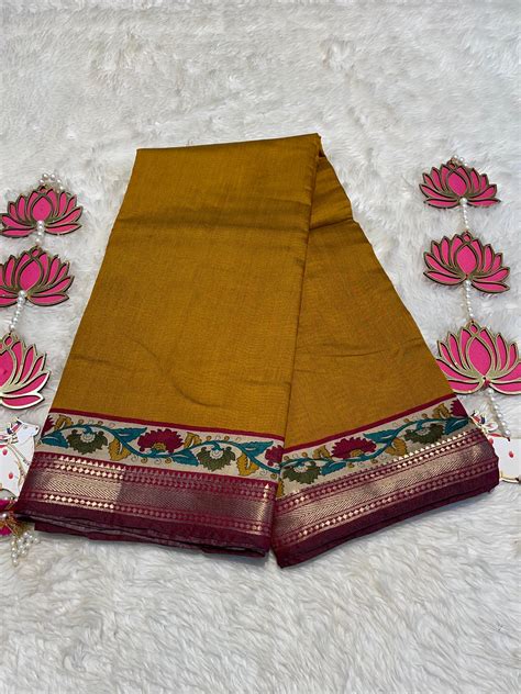 MANGALA - MUSTARD YELLOW COTTON SILK SAREEM – AnikaByAabi