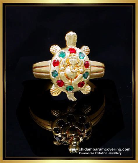 Buy Original Impon Daily Use Ruby Emerald Turtle Ring Design