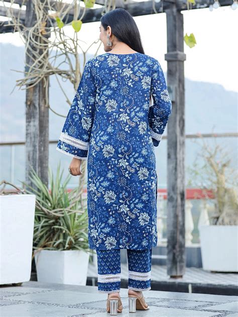 Buy cotton kurta, trouser & pant set with dupatta for women – Yufta Store