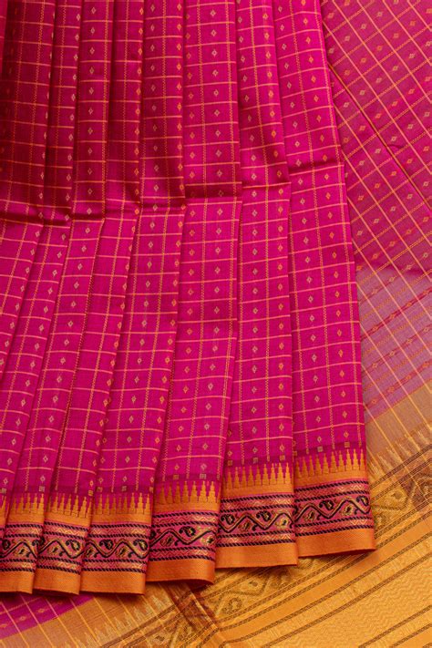 Pink lakshadeepam pure silk cotton saree – Clio Silks