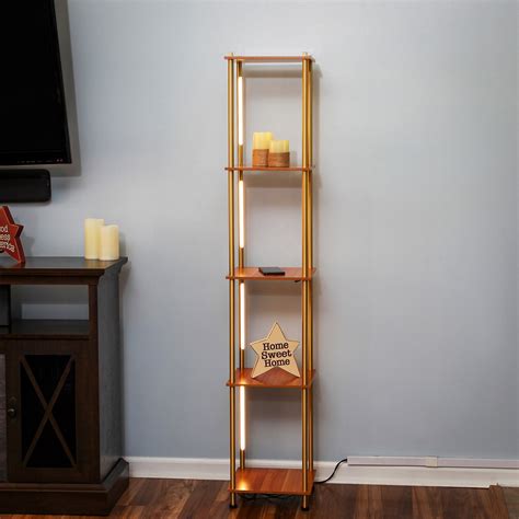 Aria // Adjustable LED Floor Lamp + Shelf With Wireless Charging Pad ...