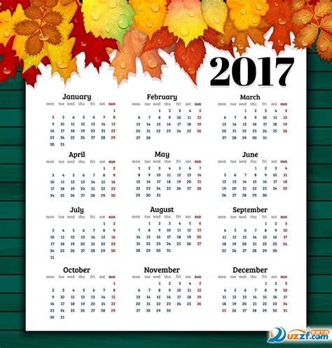 【カレンダー】2017年（平成29年）無料エクセルカレンダー