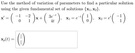 Image result for Variation of Parameters Particular Solution