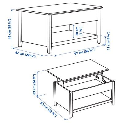 VITTERYD adjustable coffee table, white, 97 cm (381/4") - IKEA