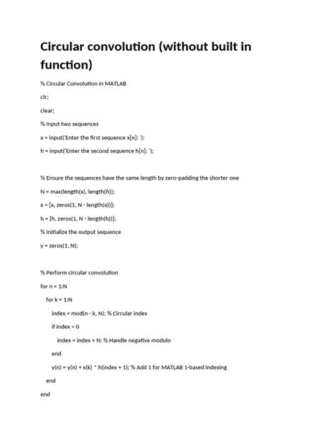 Image result for Circular Convolution Matlab