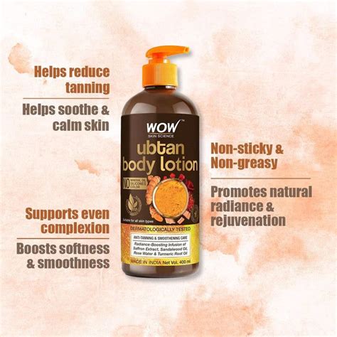 Foxy.in : Buy WOW Skin Science Ubtan With Lactic Acid Body Lotion -5 ...