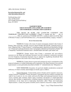 Fillable Online Page 1 Lazy 5 Slope Easement Deed APNs: 083-024-06; 528 ...