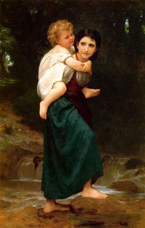 Crossing the Stream (1903) by William-Adolphe Bouguereau - Artchive
