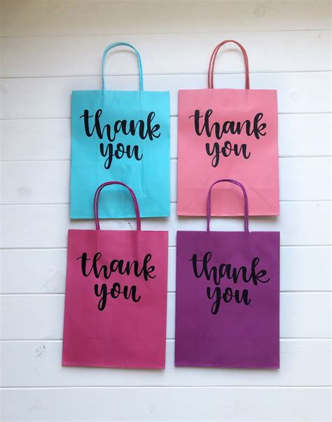 Thank You Gift Bag- Gift Bag- Thank You Custom Hand Lettered Gift Bag ...