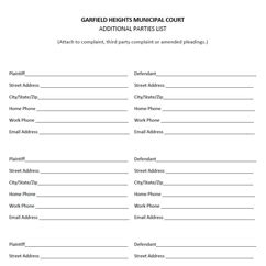 Forms | Garfield Heights Municipal Court