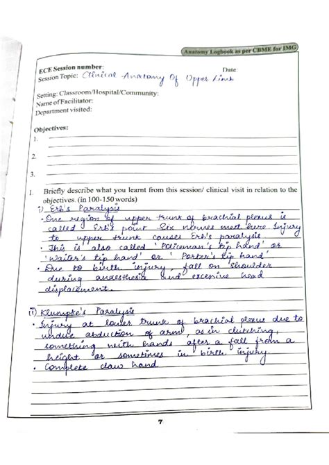 Anatomy Logbook for IMG ECE: Clinical Insights and Observations - Studocu