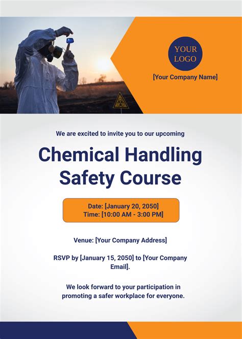 Free Chemical Handling Safety Course Invitation Card Template to Edit ...