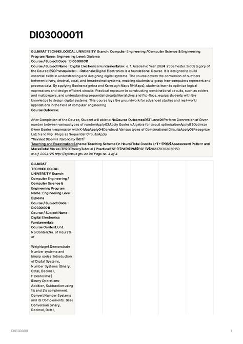 Digital Electronics Fundamentals - Diploma Course (Code: DI030) - Studocu