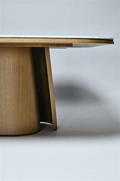 Carrara marble and american walnut dining table OOMA By REDA AMALOU DESIGN design Reda Amalou