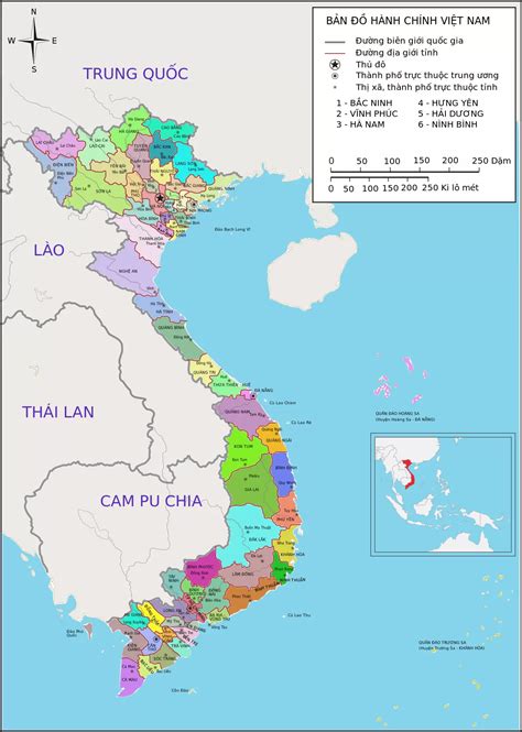 越南政区示意图 - 越南地图 - 地理教师网