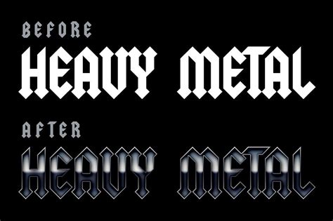 Heavy Metal layer styles | Metal font, Metal typography, Heavy metal