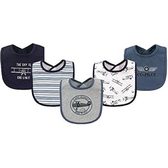 Hudson Baby Unisex Baby Cotton Bibs, Aviation, One Size : Amazon.in ...