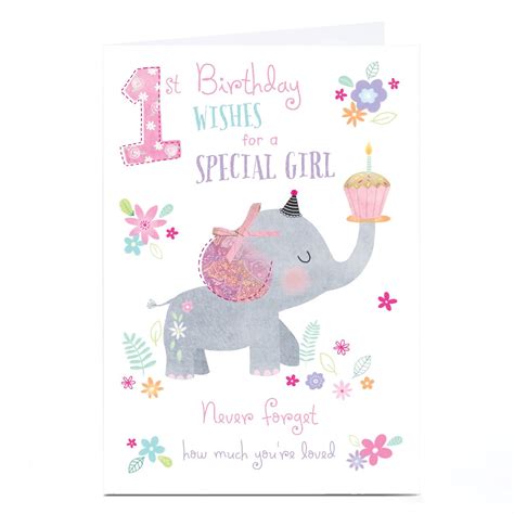 Buy Personalised 1st Birthday Card - Birthday Wishes For A Special Girl ...