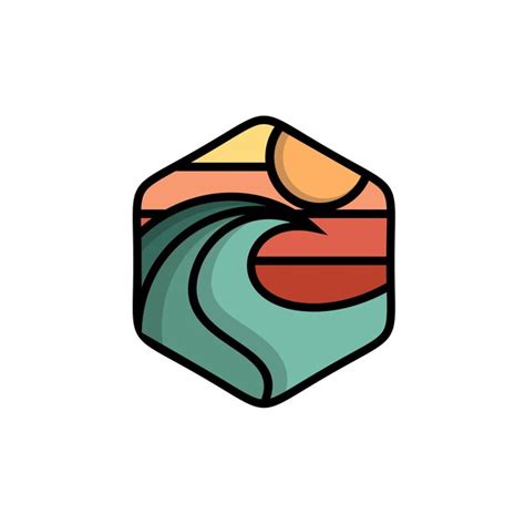 Illustration de logo de surf heureux | Vecteur Premium