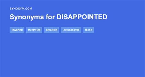Another word for DISAPPOINTED > Synonyms & Antonyms