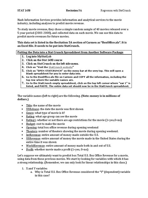 Image result for Regression StatCrunch