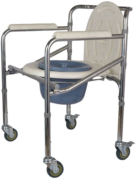 Buy Ideal Care Commode Chair Type With Wheels And Pan - Silver Online ...