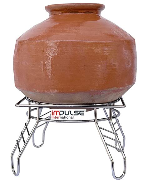 Buy Impulse International Stainless Steel Chrome Plated Matka Plant Pot ...
