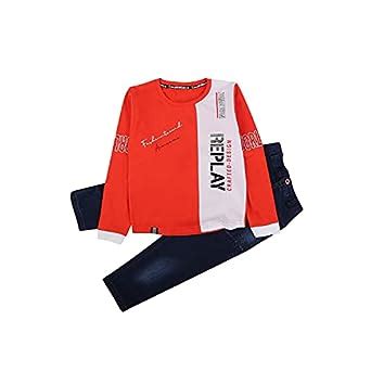 Buy VMart Boys Printed Knit Denim Round Neck Baba Suit 8 Years-9 Years ...