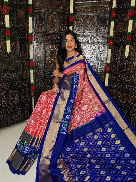 Pochampally Ikkat Dolla Silk Patola Saree – Karigiri Saree