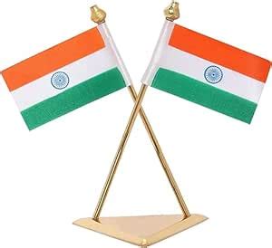 VOILA Premium Brass Triangle Base Indian Flag for Car Dashboard ...